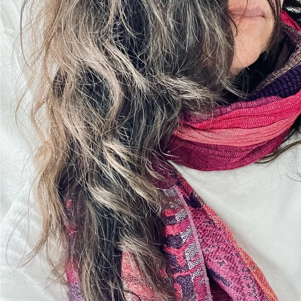 Elegant Pink and Purple Wrap/scarf Free Trade Item